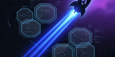 Логотип Astro.js на космическом фоне
